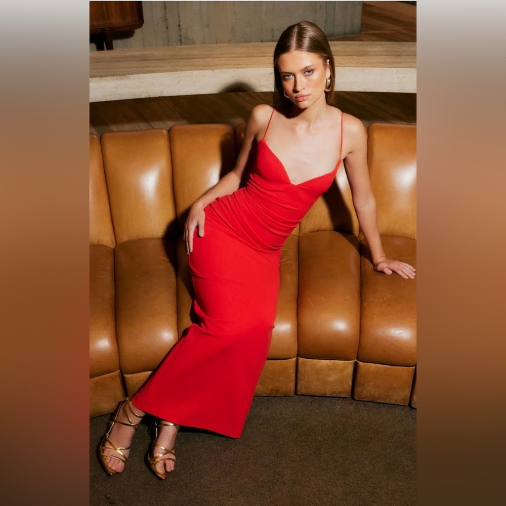 Nookie Affinity Red Bodycon Maxi Dress NWOT